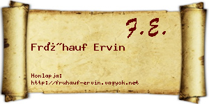 Frühauf Ervin névjegykártya